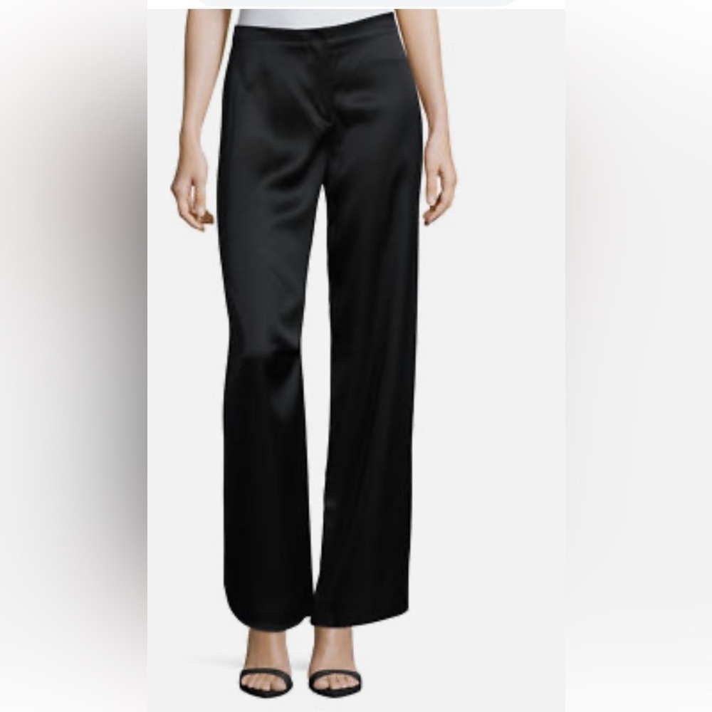Helmut Lang Satin Woven Wide Leg Pants Black Size D11